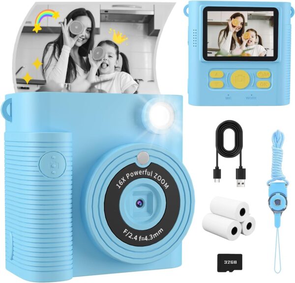 Instant Print Camera for Kids,